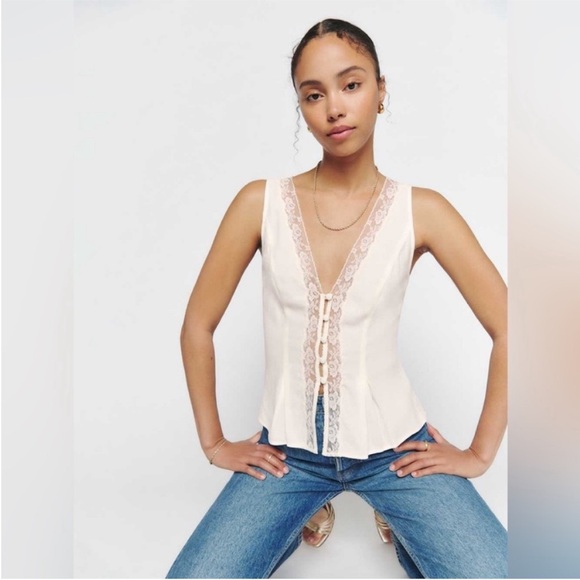 NWT • Reformation Cristina top in gossamer - size 0 - Picture 4 of 7